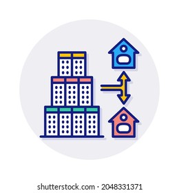 Connection With Main Office icon in vector. Logotype