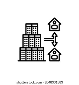 Verbindung mit dem HauptOffice-Symbol in Vektorgrafik. Logotyp