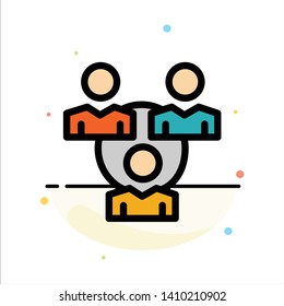 Connection, Meeting, Office, Communication Abstract Flat Color Icon Template