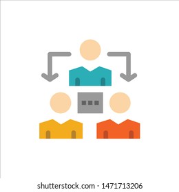 Connection, Meeting, Office, Communication  Flat Color Icon. Vector icon banner Template