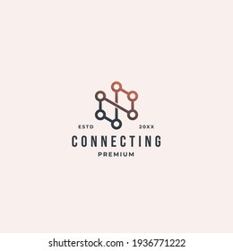 Connection With Molecular Dots Connecting Each Other To Symbolize Network. Creative Logo Idea