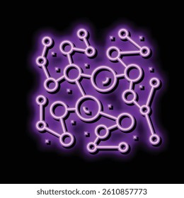 connection molecular structure neon light sign vector. connection molecular structure illustration