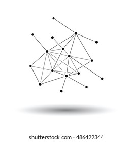 Connection net icon. White background with shadow design. Vector illustration.