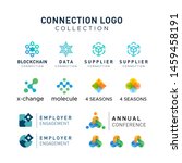 Connection network chain logo collection 