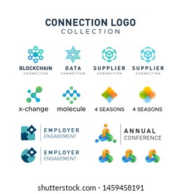 Connection network chain logo collection 