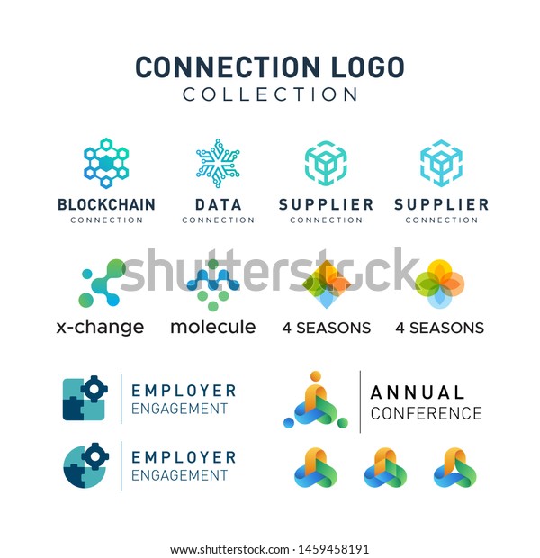 Connection network chain\
logo collection 