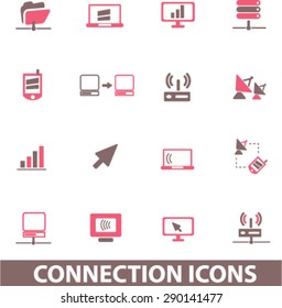 conexión, iconos de red aislados, signos, ilustraciones, vector para internet, sitio web, aplicación móvil sobre fondo blanco