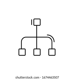 Conexión, icono de red. Línea simple, esquema vectorial de elementos de almacenamiento e iconos de nube para ui y ux, sitio web o aplicación móvil