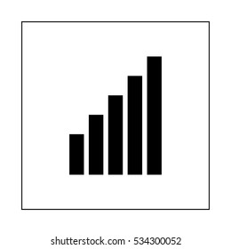 Connection networking signal strength square vector icon
