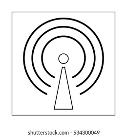 Connection networking transmit antenna square vector icon
