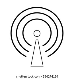 Connection networking transmit antenna vector icon