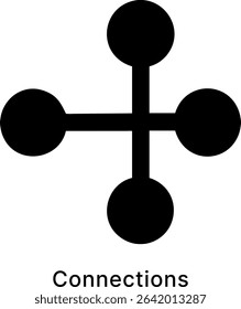 Connection Nodes Network Black Fill Icon Design