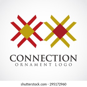 Connection ornament line abstract vector logo design template. Decorative art icon. Creative business company identity symbol concept.