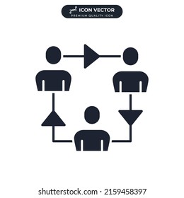 plantilla de símbolo de icono de personas de conexión para el logotipo de colección de diseño gráfico y web ilustración vectorial