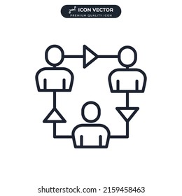 plantilla de símbolo de icono de personas de conexión para el logotipo de colección de diseño gráfico y web ilustración vectorial