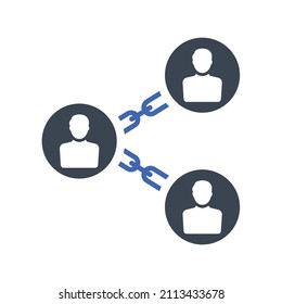 Icono de personas de conexión, gráficos vectoriales