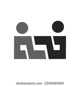 Logo-Vorlage für Verbindungspersonal isoliert. Markenidentität. Abstrakte Vektorgrafik von Icon