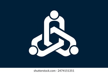 Plantilla de logotipo de personas de conexión aislada. Identidad de marca. Icono gráfico de Vector Abstractas