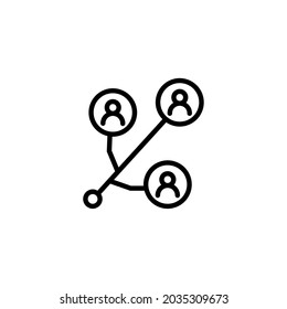 Connection People Technology Gadget Vectorlogo Monoline Symbol für Grafikdesign UI UX oder Website