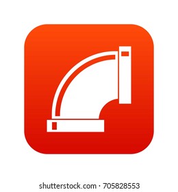 Connection pipes icon digital red for any design isolated on white vector illustration