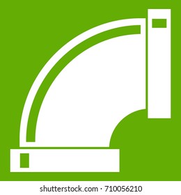 Connection pipes icon white isolated on green background. Vector illustration