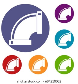 Connection pipes icons set