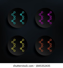 Connection, plus, remove, minus sign dark badge color set icon. Simple thin line, outline vector of web icons for ui and ux, website or mobile application