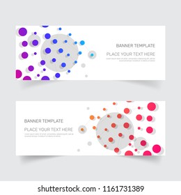 Connection points line with circles abstract design banner web template. Vector eps10 illustration