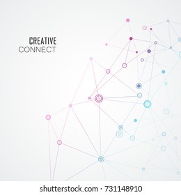 Connection polygonal with connecting dots and lines.