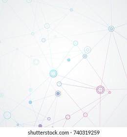 Connection polygonal with connecting dots and lines.