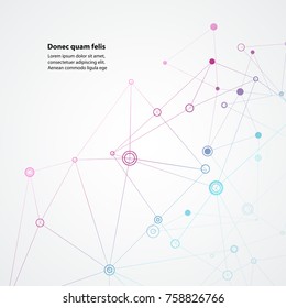 Connection polygonal with connecting dots and lines.