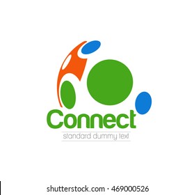 Connection power on C vector icon logo template.