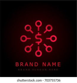 Connection red chromium metallic logo