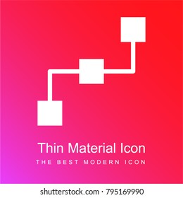 Connection red and pink gradient material white icon minimal design