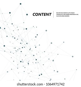 Connection science background and abstract polygonal with connecting dots and lines.