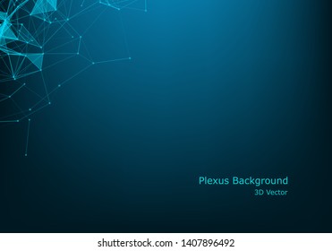 Connection science background. Modern polygonal technology with lines and dots. 