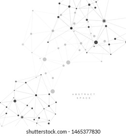 Connection science molecule background with network lines and dots