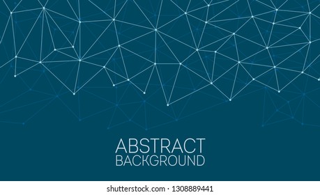 Connection science and technology background. Abstract connecting dots and lines for flyer, card, poster. Plexus geometric effect big data with compounds.