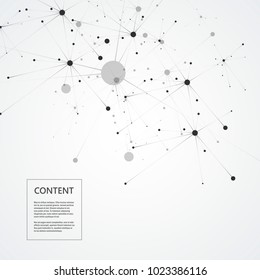 Connection science and technology background with polygonal shapes.