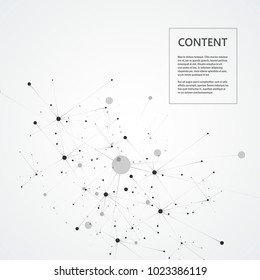 Connection science and technology background with polygonal shapes.