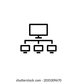 Connection Server Technology Gadget Vector Logo Monoline Icon Symbol for Graphic Design UI UX or Website