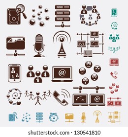 connection set of icons