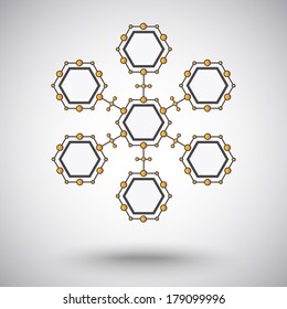 connection from seven identical cells. vector graphics