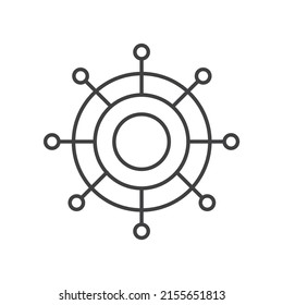 Connection simple thin line icons 5