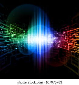 Connection space. Illustration for design on black background