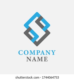 connection square logo design, minimalist design for your website and brand identity. vector illustration