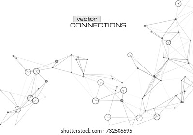 Connection structure. Abstract connecting network of triangles and lines. Digital background. Intelligence artificial. Science background