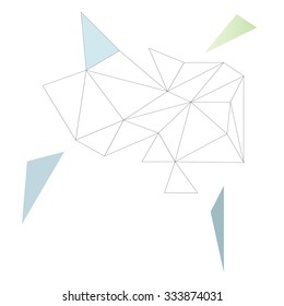Connection Structure . Abstract Geometric Vector Shape .