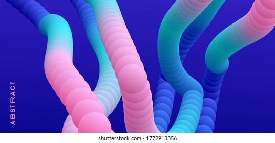 Connection structure with dynamic particles. Abstract background with dynamic effect. Futuristic technology style. 3d vector illustration.