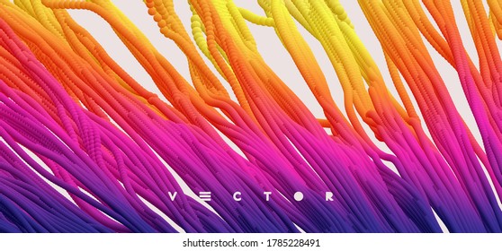 Connection structure with dynamic particles. Abstract background with dynamic effect. Futuristic technology style. 3d vector illustration.